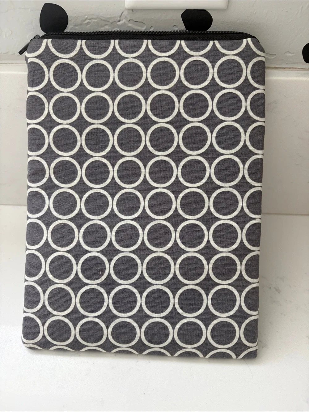 iPad Mini Tablet Sleeve Case in Dark Gray with White Circle Pattern